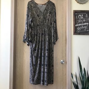 Sapogee Maxi Art Deco Print Dress